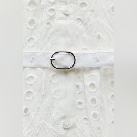 COPY - EMBROIDERED EYELET MINI DRESS ZW COLLECTION - Picture 8 of 9
